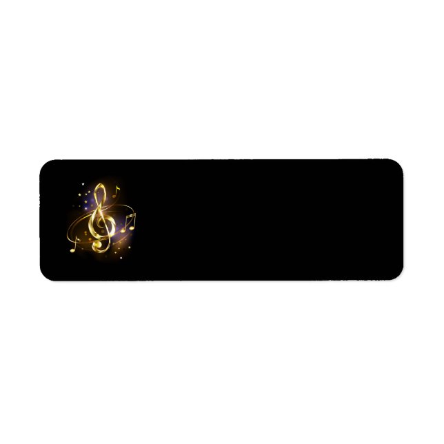 Gold Treble Clef Music Label (Front)