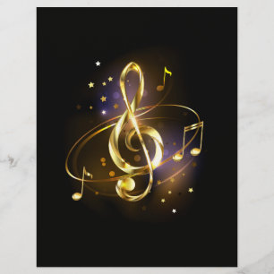 Gold Treble Clef Music Letterhead