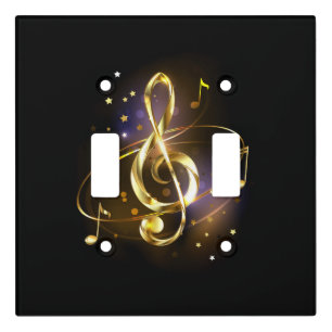 Gold Treble Clef Music Light Switch Cover