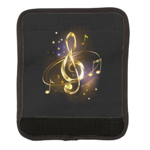 Gold Treble Clef Music Luggage Handle Wrap