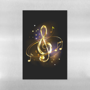 Gold Treble Clef Music Magnetic Dry Erase Sheet