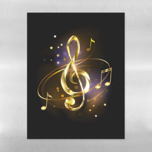 Gold Treble Clef Music Magnetic Dry Erase Sheet