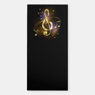 Gold Treble Clef Music Magnetic Notepad