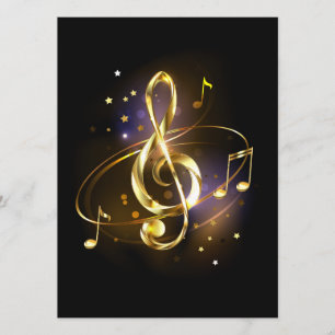 Gold Treble Clef Music Menu