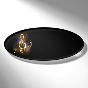 Gold Treble Clef Music Name Tag