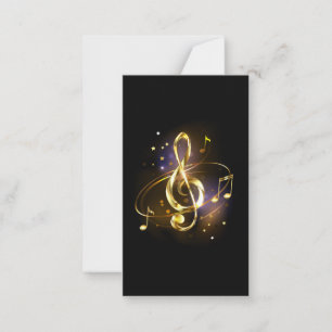 Gold Treble Clef Music Note Card