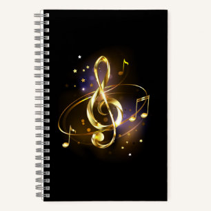 Gold Treble Clef Music Notebook