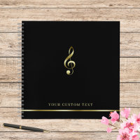 Gold Treble Clef Music Office Teacher Elegant 