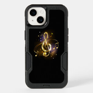 Gold Treble Clef Music OtterBox iPhone 14 Case