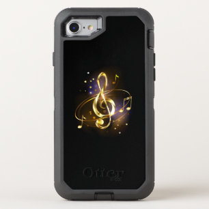 Gold Treble Clef Music OtterBox Defender iPhone SE/8/7 Case