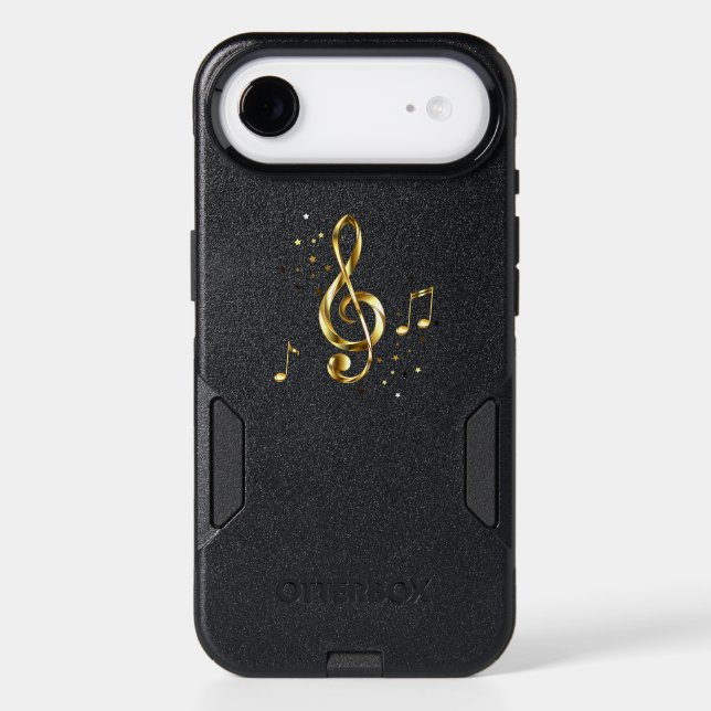Gold Treble Clef Music Otterbox iPhone Case (Back)
