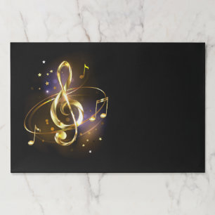 Gold Treble Clef Music Paper Pad