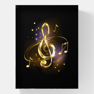 Gold Treble Clef Music Paperweight