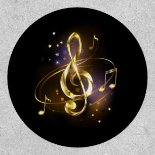 Gold Treble Clef Music Patch