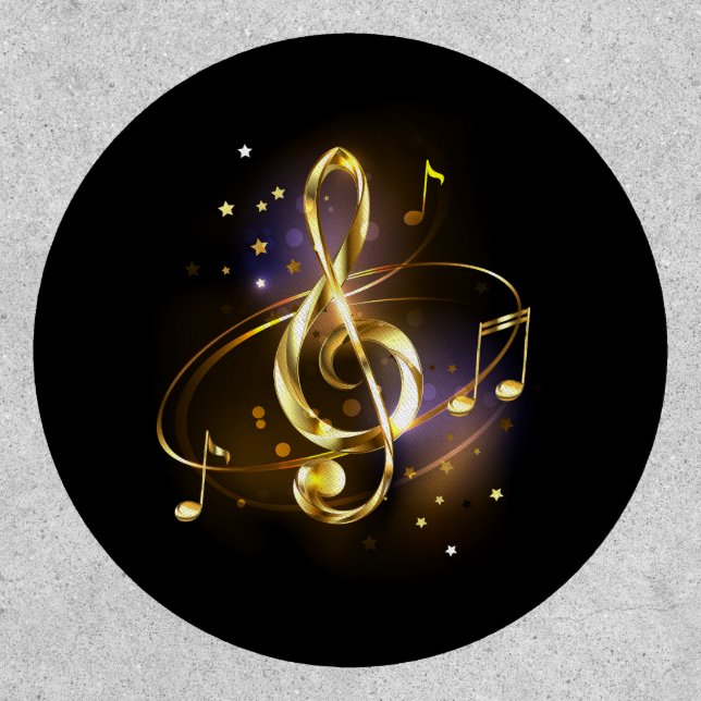 Gold Treble Clef Music Patch (Front)