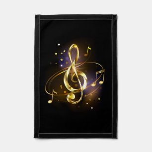 Gold Treble Clef Music Pennant
