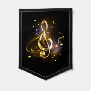 Gold Treble Clef Music Pennant