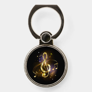 Gold Treble Clef Music Phone Ring Stand