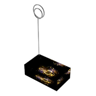 Gold Treble Clef Music Place Card Holder
