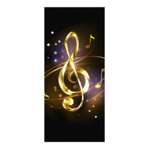 Gold Treble Clef Music Rack Card