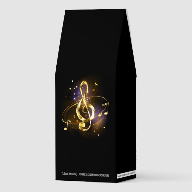 Gold Treble Clef Music Roasted Coffee (Front)