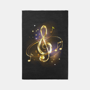 Gold Treble Clef Music Rug