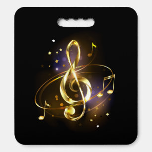 Gold Treble Clef Music Seat Cushion