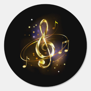 Gold Treble Clef Music Sign