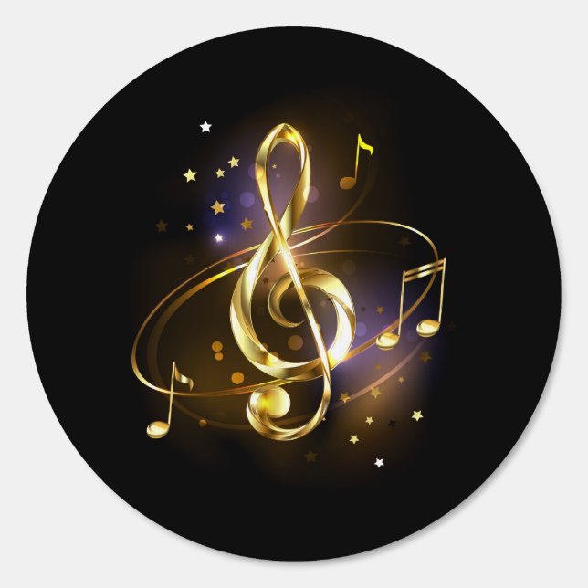 Gold Treble Clef Music Sign (Front)