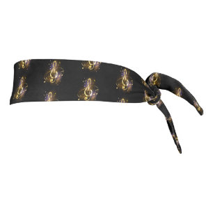 Gold Treble Clef Music Tie Headband