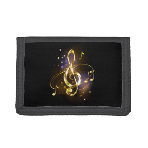 Gold Treble Clef Music Trifold Wallet