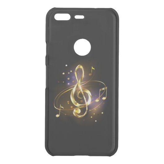 Gold Treble Clef Music Uncommon Google Pixel Case (Back)