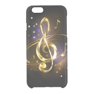 Gold Treble Clef Music Clear iPhone 6/6S Case