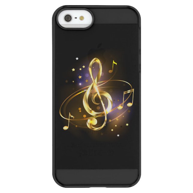 Gold Treble Clef Music Uncommon iPhone Case (Back)