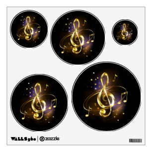 Gold Treble Clef Music Wall Decal