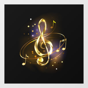 Gold Treble Clef Music Window Cling