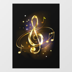Gold Treble Clef Music Window Cling