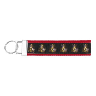 Gold Treble Clef Music Wrist Keychain
