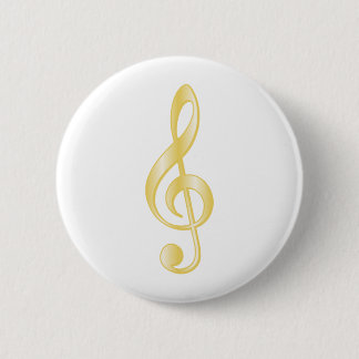 "Gold" Treble Clef Pinback Button