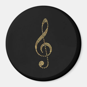 Gold treble clef, prismatic, magnet