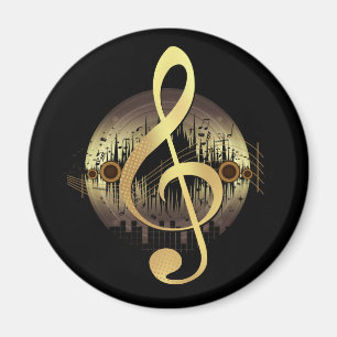 Gold Treble Clef Vinyl Record Music Lover Magnet