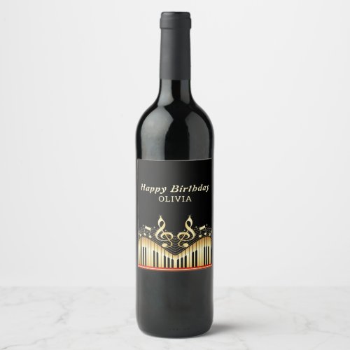 Gold Treble Clef Wine Label