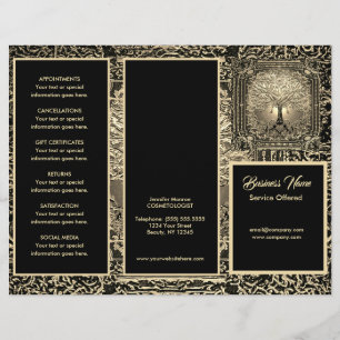 Gold Tree and Black Menu & Pricing Flyer