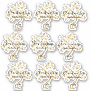 Gold Tree Art Family Reunion Template Sticker