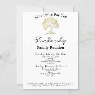 Gold Tree Artwork Family Reunion 2 Day Template 
