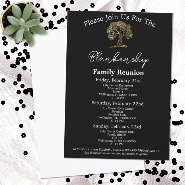 Gold Tree Artwork Family Reunion 3 Day Invitation (Creator Uploaded)