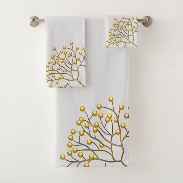Gold Tree Bath Towel Set (Insitu)