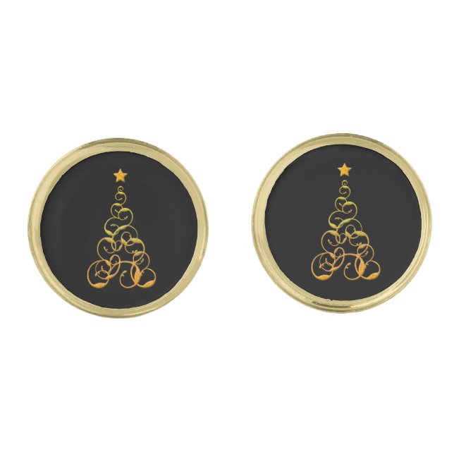 Gold Tree Cufflinks (Front)