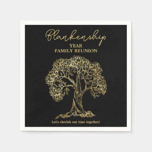 Gold Tree Family Reunion Party Essential  Napkins