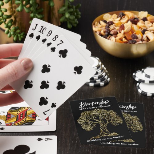 Gold Tree Family Reunion Party Keepsake Playing Cards